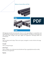 Difference Between Pipe and Tube: Shape