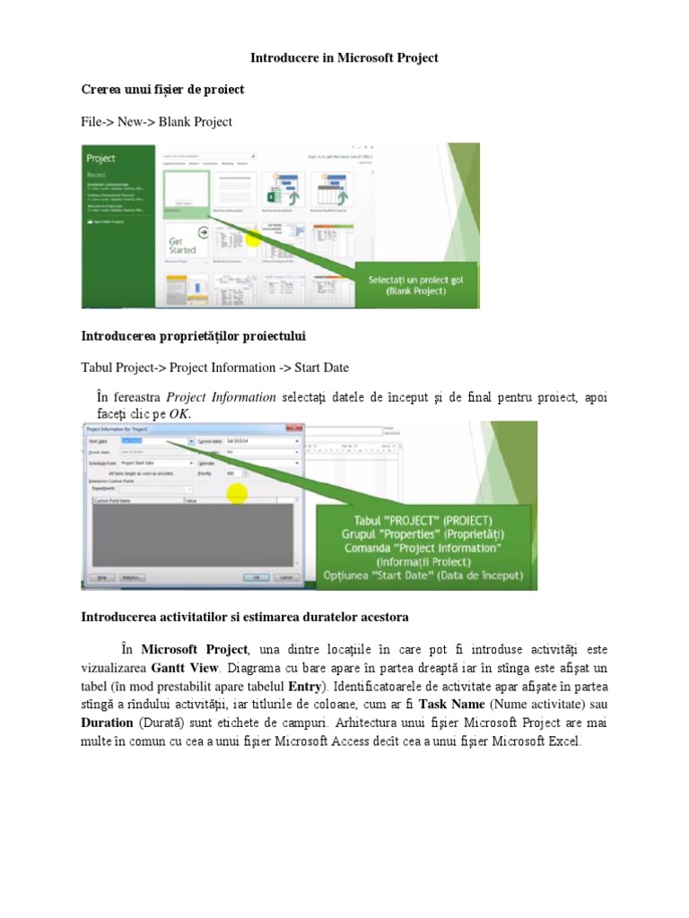 Introducere in Microsoft Project | PDF