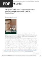 “as Nossas Vidas Como Homossexuais Nunca Seriam o Que São Sem Proust, Gide Ou Garcia Lorca” _ Edouard Louis