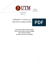 261563461 Experiment 1 Friction Losses in Pipes Report