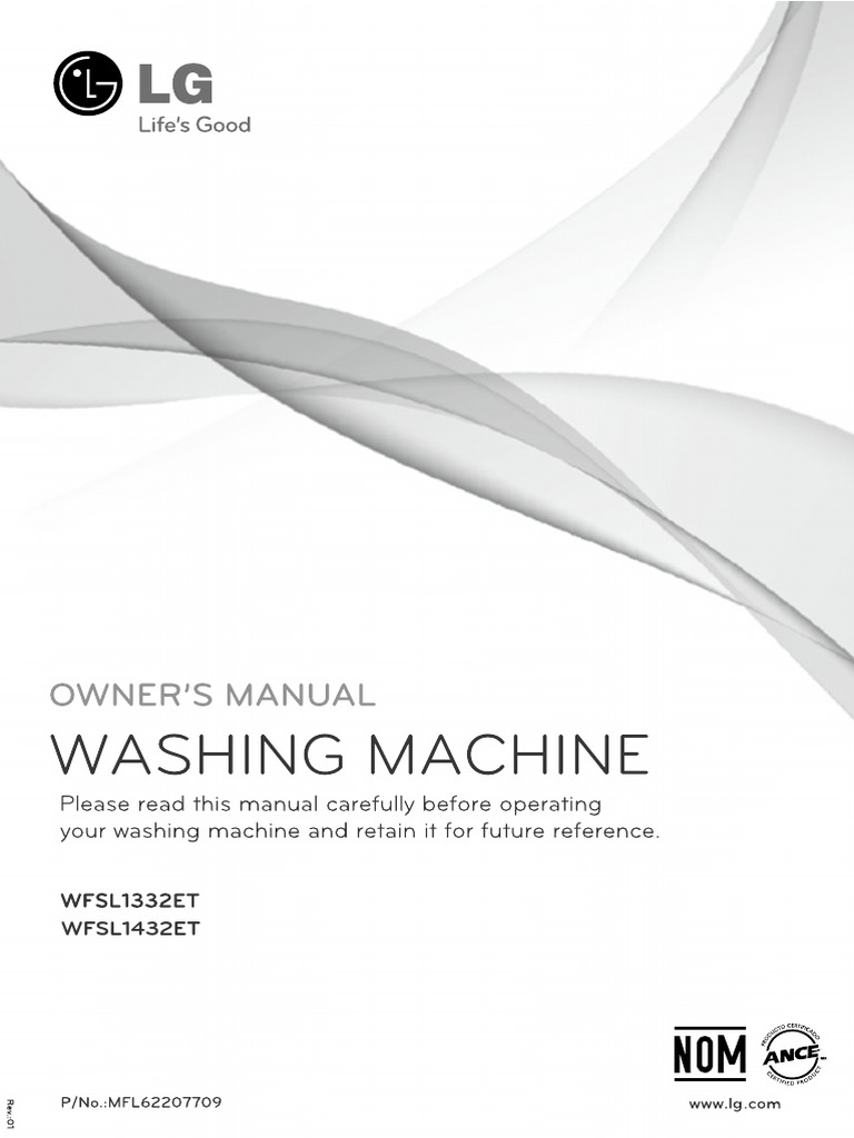 MFL62207709 Manual WFSL1432ET V2 (30.05.2011) | Washing Machine | Laundry