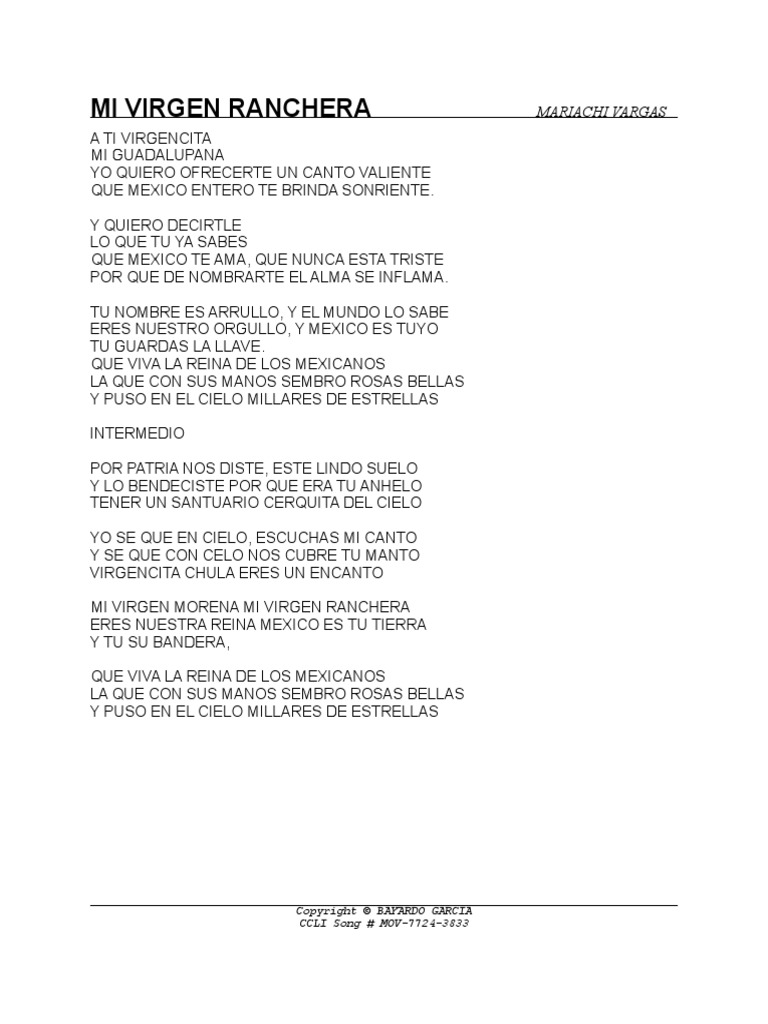 Mi Virgen Ranchera Entretenimiento General scribd
