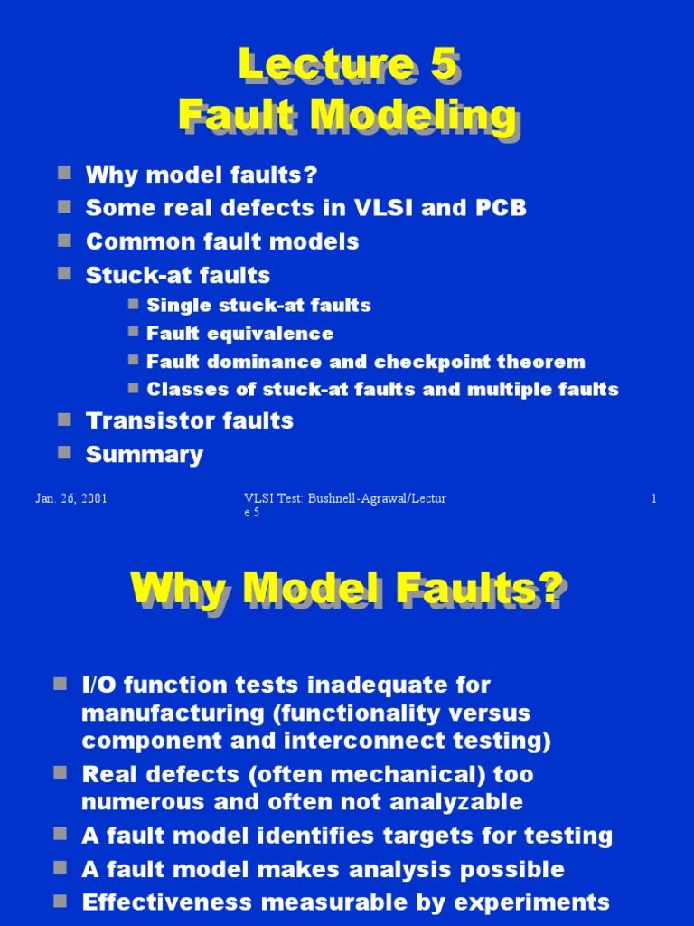 Fault Modeling in VLSI Testing | PDF | Mosfet | Logic Gate