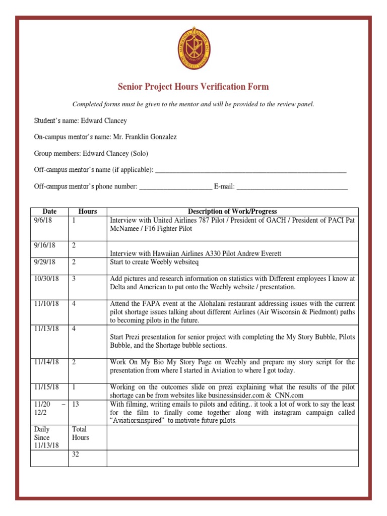 Form To Verify Hours | Download Free PDF | Business