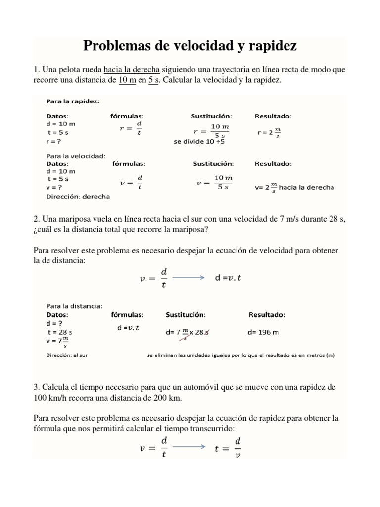 Problemas Resueltos de Fisica Velocidad Velocidad