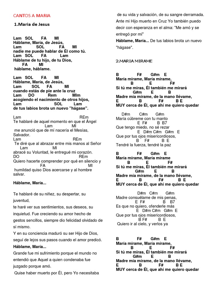 Cantos A Maria Maria Madre De Jesus Amor cantos a maria maria madre de jesus