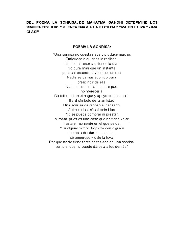 Una Sonrisa Poema