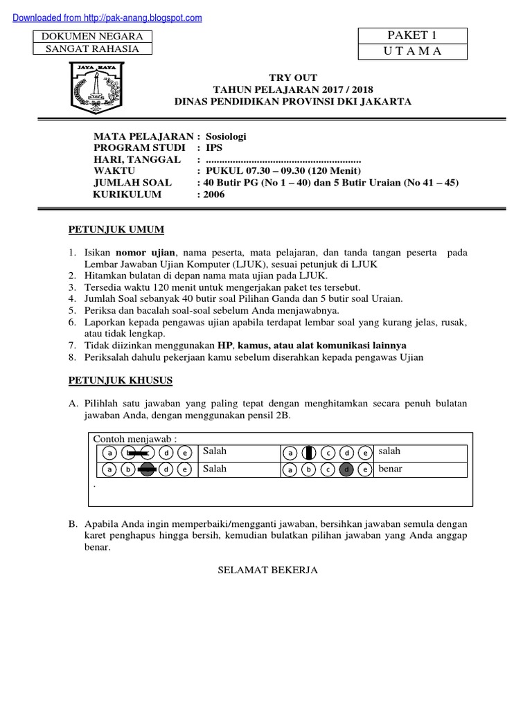 To Un Sosiologi Sma Dki 2018 Pak Anang Blogspot Com