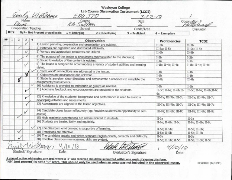Wiliams Emily - Lcoi Edu 370 3-28-18 | PDF | Educational Assessment ...