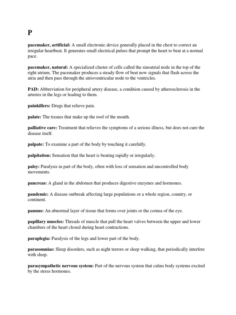 Medical Term PQRST PDF Prostate Rheumatology