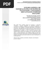 Análise Logistica de Exportação Pelo Município de Itacoatiara. Vantagens e Desvantagens. Possíveis Soluções