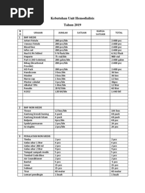 Kebutuhan Unit Hemodialisis Pdf Medical Specialties Clinical Medicine