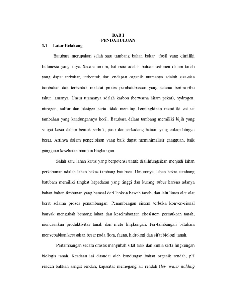 Reklamasi Lahan Bekas Tambang Batubara | PDF