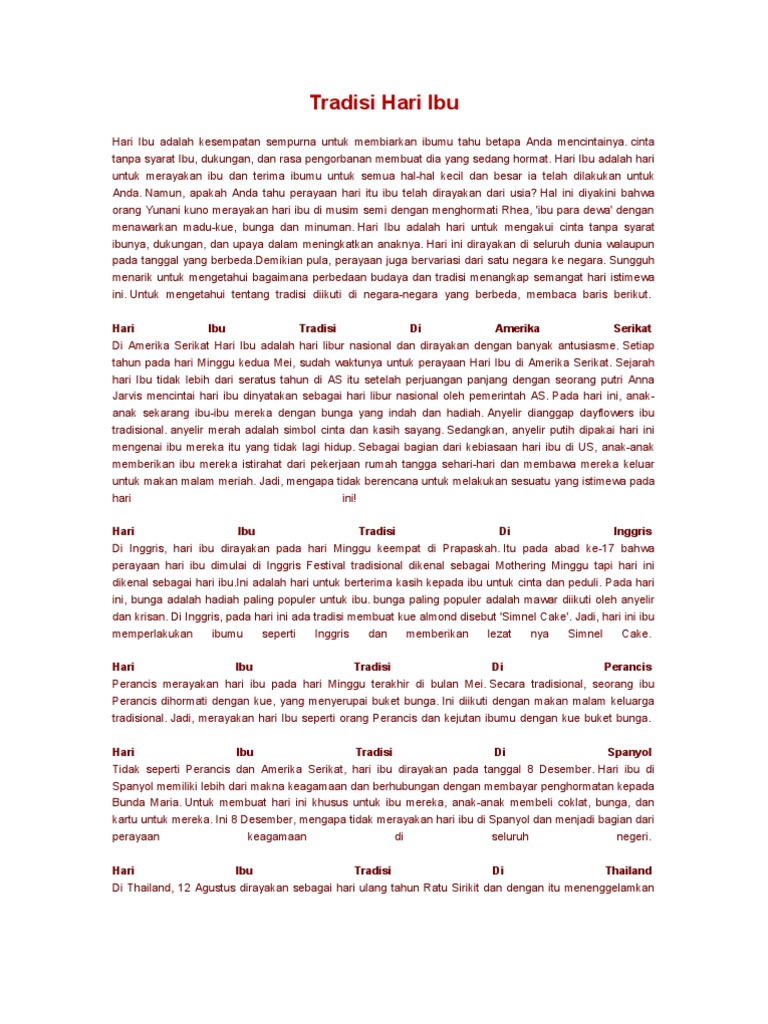 Tradisi Hari Ibu Pdf