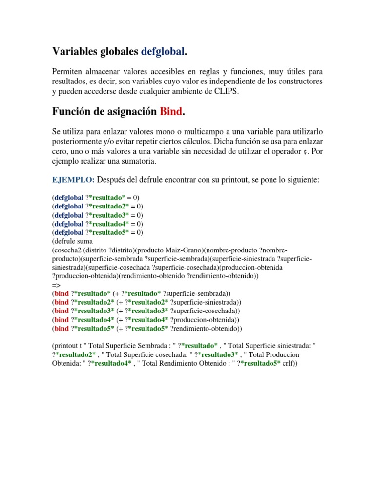 Defglobal FuncionBind CLIPS PDF