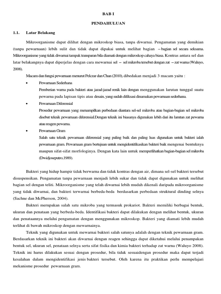 Laporan Praktikum Pewarnaan Gram Bakteri | PDF