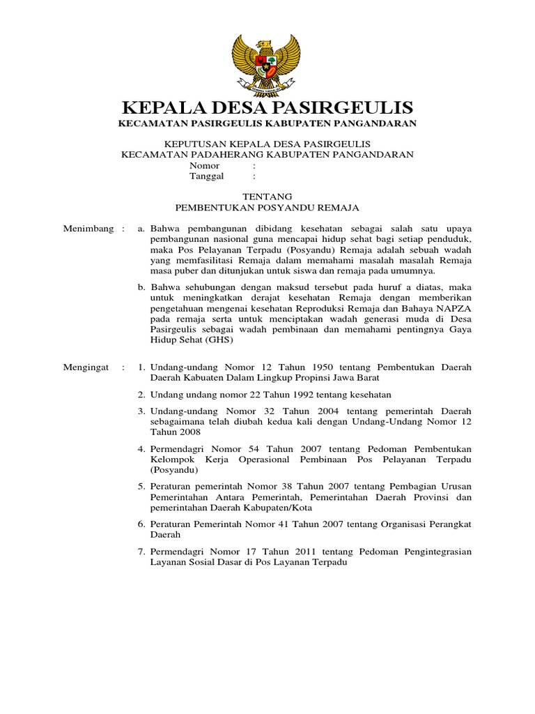 SK Posyandu Remaja PSG