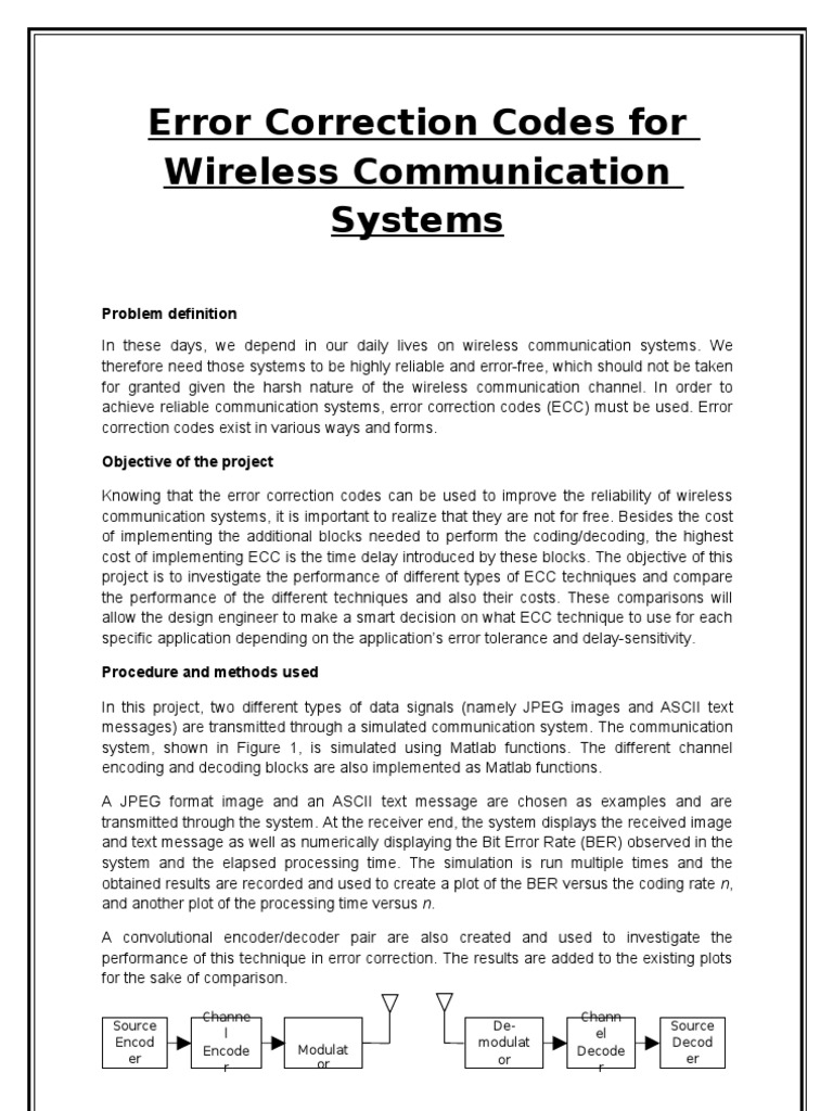 Error Correction Codes For Wireless Communication Systems | PDF | Error ...