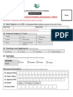 Entry Test Form Chitral