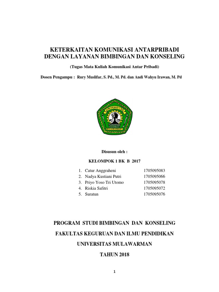 Keterkaitan Komunikasi Antarpribadi Dengan Layanan Bimbingan Dan Konseling