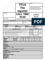 10 Call Sheet Template