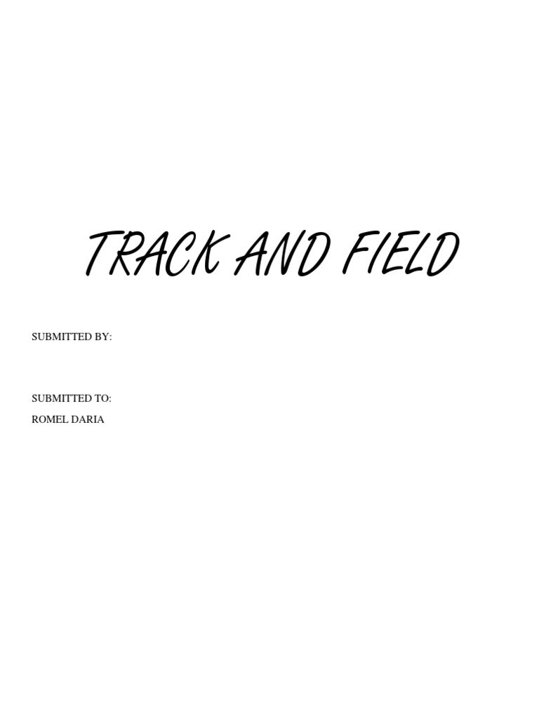Track and Field Submitted by PDF Track And Field Running