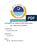 University of Agriculture Faisalabad Sub Campus Toba Tek SINGH