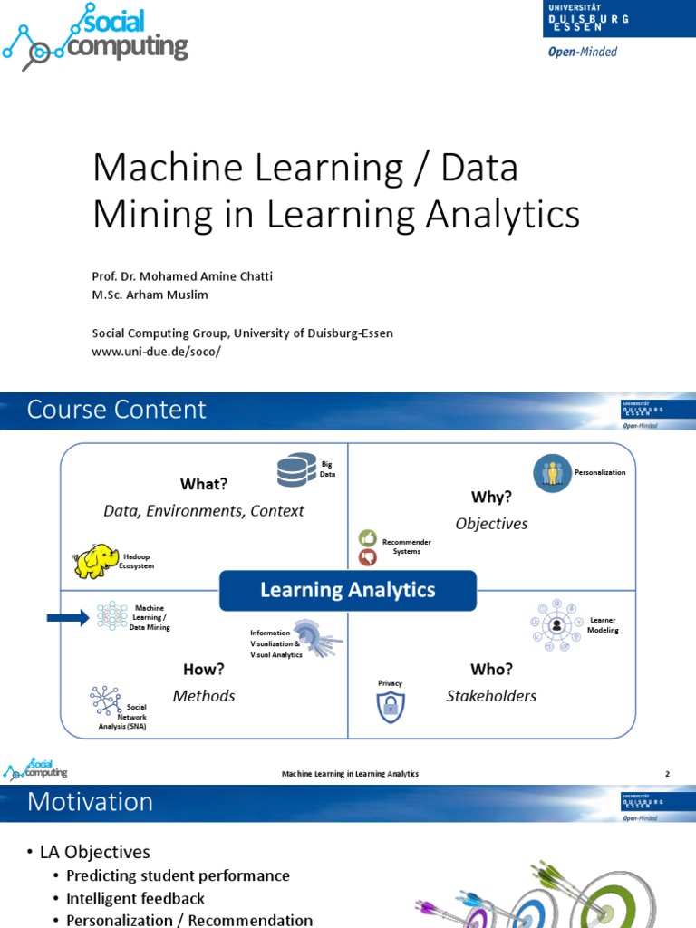 Machine Learning in Learning Analytics | PDF | Statistical ...