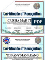 Certificate of Recognition: Crisha Mae Tibor