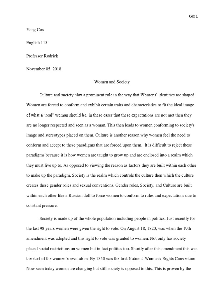 Women And Society | Pdf | Gender Role | Stereotypes