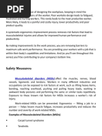 Ergonomics: Safety Measures