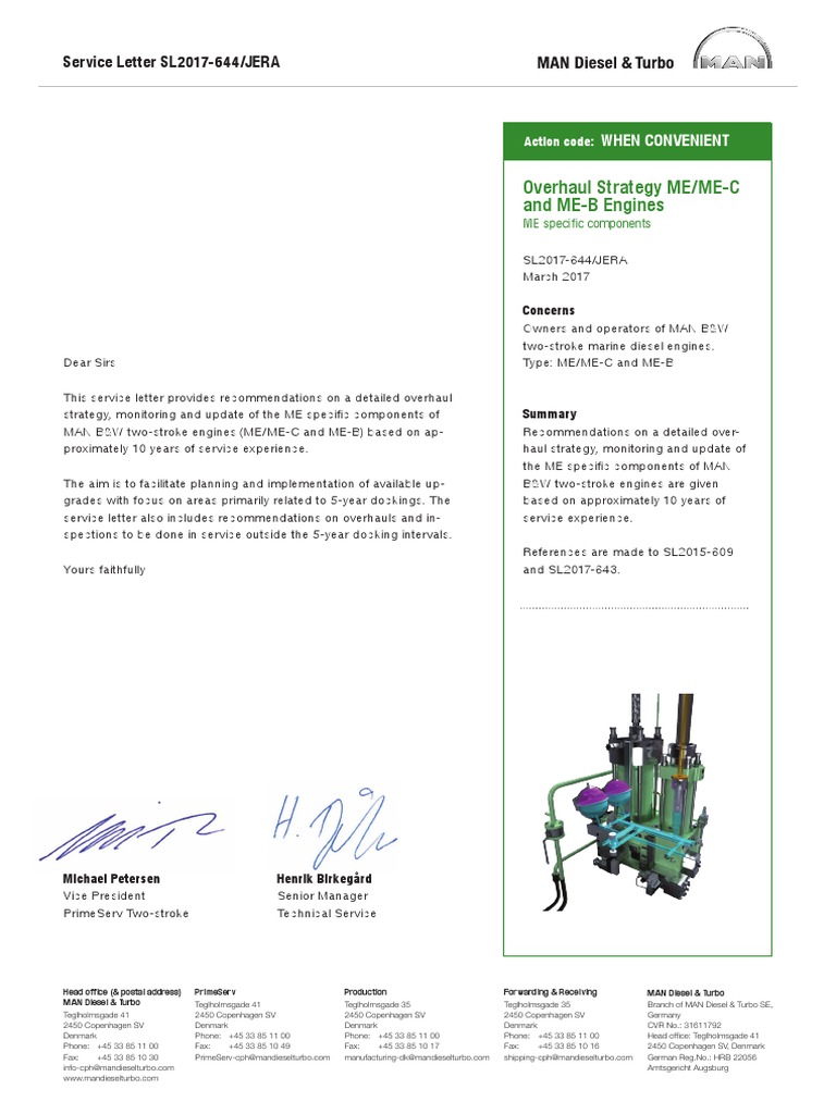 MAN Service letter | Valve | Pump