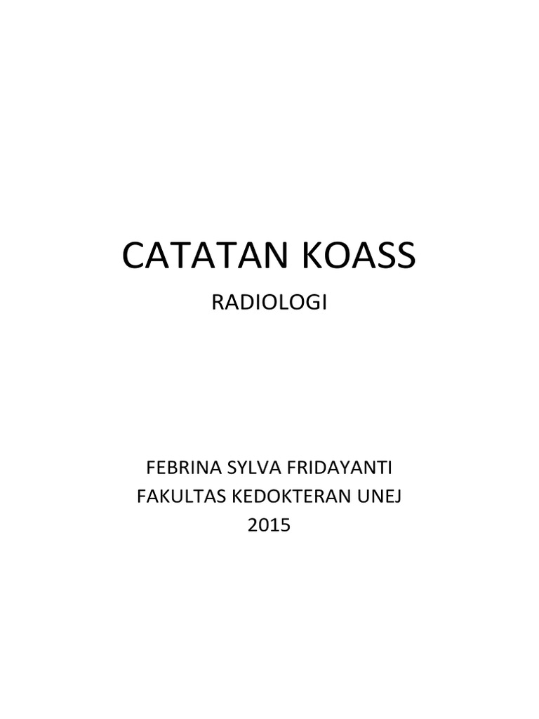 Buku Catatan Koass Radiologi PDF | PDF | Sains & Matematika