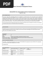 EE 528 (PHY 537) - Semiconductor Device Fundamentals - Nauman Butt