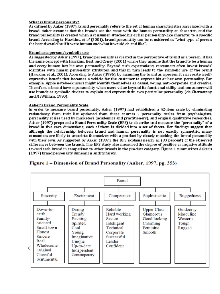 Brand Personality Pdf Pdf Brand Social Psychology