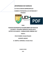 Evasion de Impuestos e Incumplimiento de Pagos de Las Micro y Pequeñas Empresas (Mypes) en El Distrito de Huánuco - Huánuco en El Periodo 2018