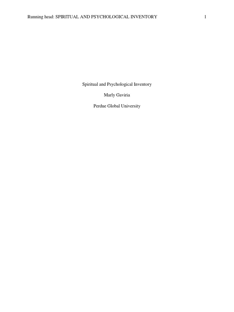 Spiritual and Psychological Inventory | PDF | Spirituality | Mental Health