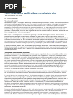 ConJur - É Preciso Enfrentar as Dificuldades No Debate Jurídico