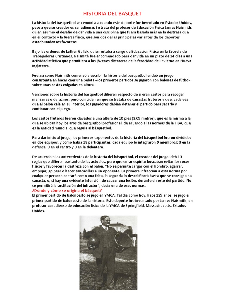 Historia Del Basquet | PDF | Pelota | Deportes