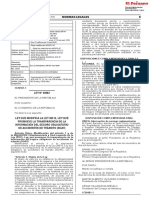 Ley que modifica la Ley 28515 Ley que promueve la transparencia de la información del Seguro Obligatorio de Accidentes de Tránsito (SOAT)