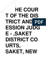 In The Cour Tofthedis Trict and S Ession Judg E - , Saket District Co Urts, Saket, New