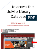 How To Access The UoM E-Library Database