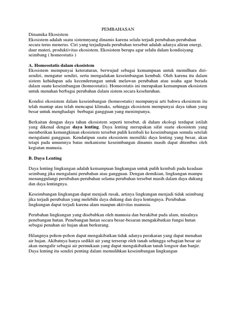 Keseimbangan Lingkungan Dapat Menjadi Rusak Artinya Kita