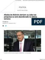 Aliados de Alckmin Alertam - Ou Sobe Nas Pesquisas Ou Será Abandonado Na Última Semana PDF