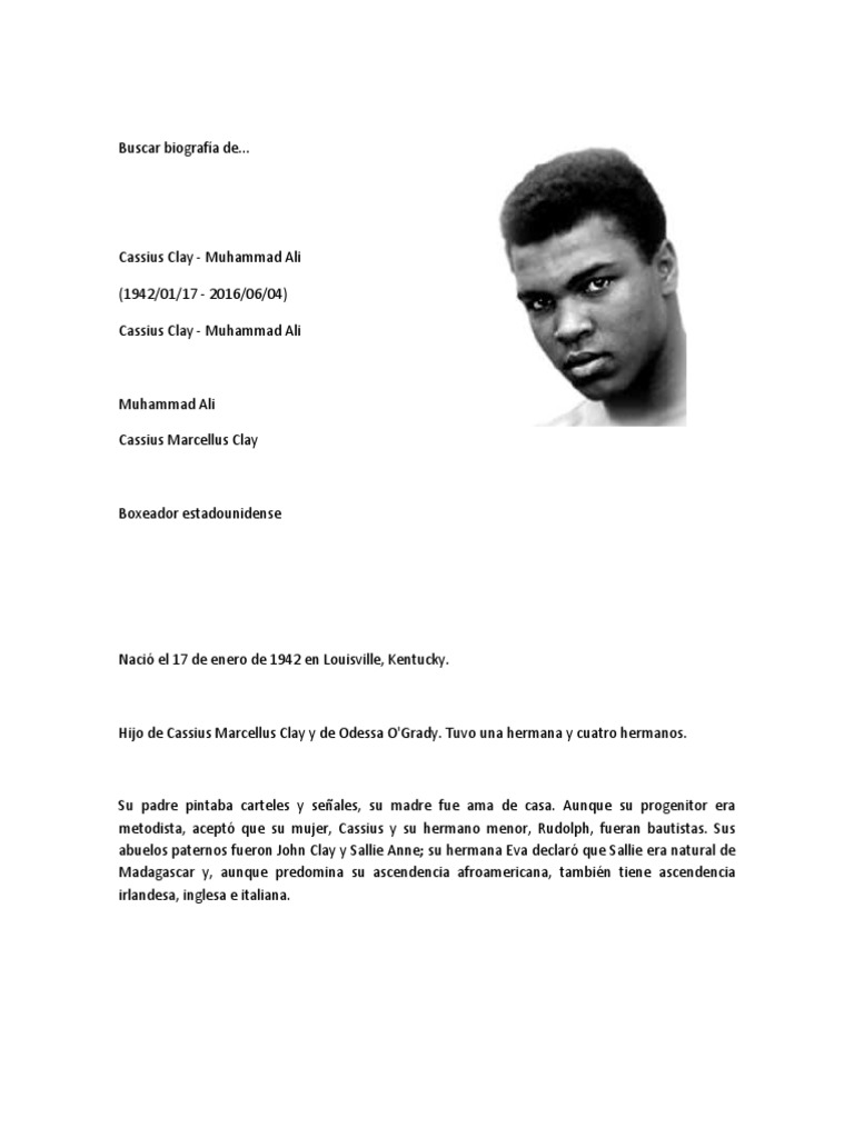 Ascendencia de Muhammad Ali y su legado | PDF | Muhammad Ali | De peso ...