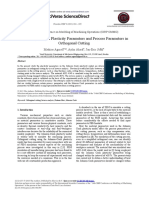 The Link Between Plasticity Parameters and Process Parameters in Orthogonal Cutting