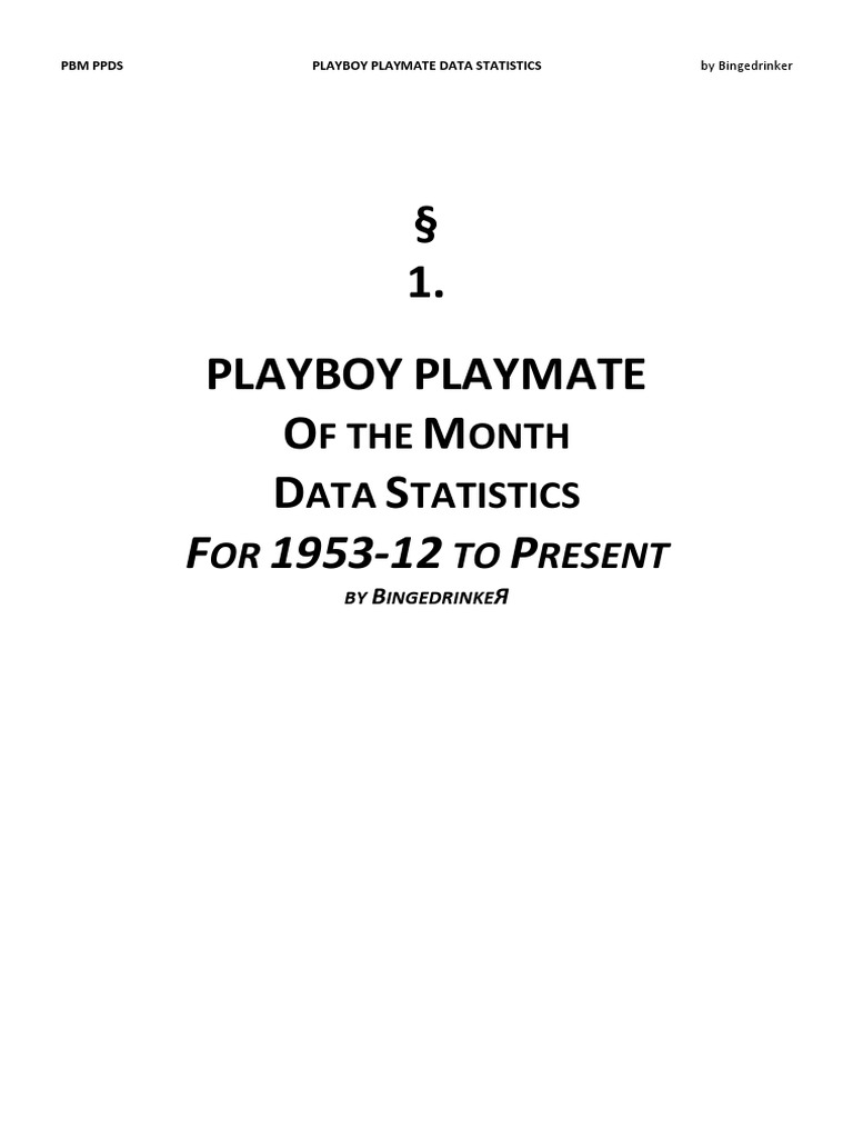 Playboy Playmate Data Statistics PDF PDF
