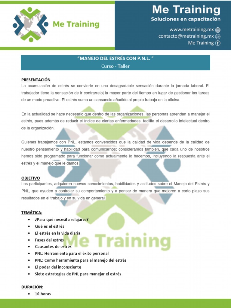 Manejo del Estrés con PNL | PDF | Crecimiento personal y profesional ...