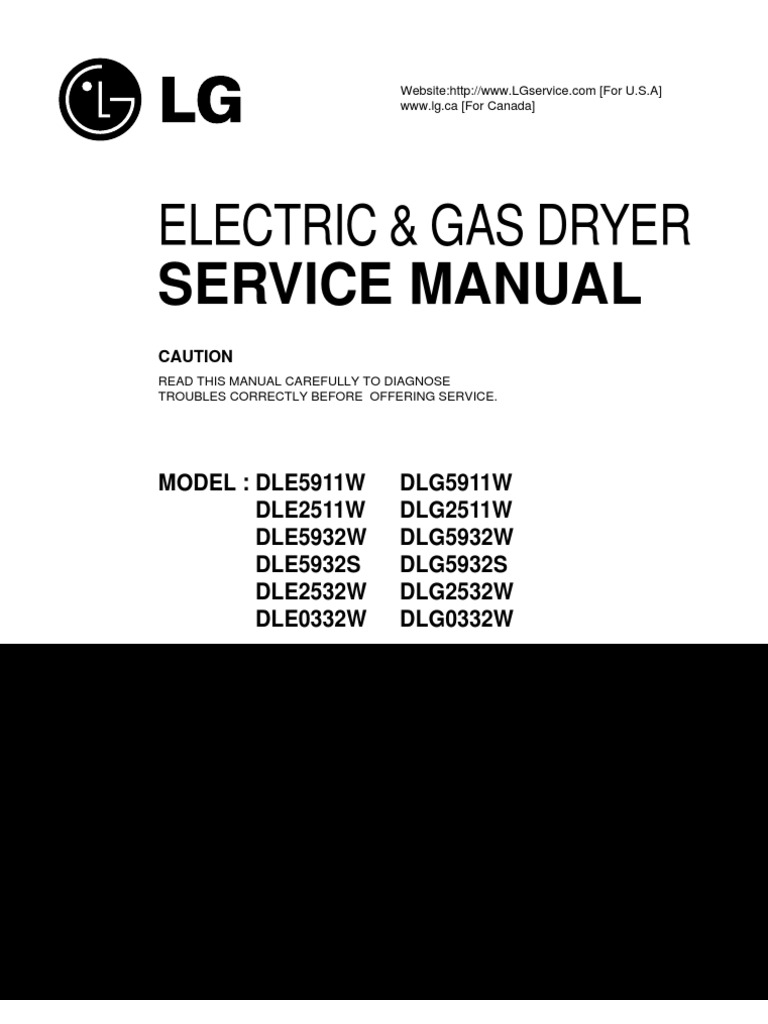 LG Electric Dryer Manual PDF Electrical Connector Thermostat