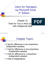 Statistics For Managers Using Microsoft Excel 3 Edition: Tests For Two or More Samples With Categorical Data